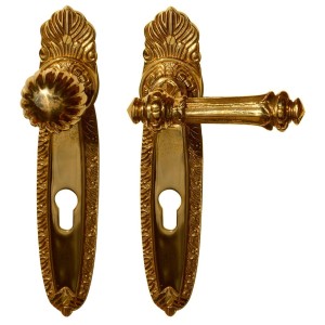 garniture de porte en laiton, Art Nouveau - forme géométrique | or